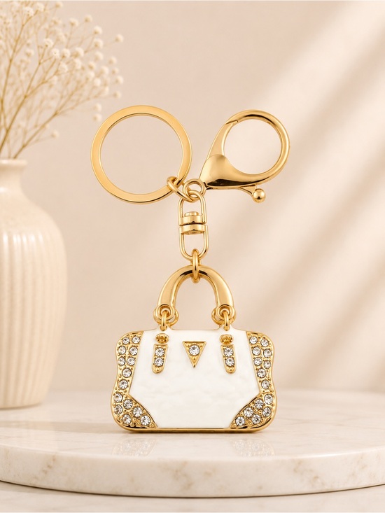 Handbags - White Purse Bag Charm Keychain Handbag Charm